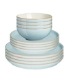 Denby Heritage Terrace Coupe Set, 12 Pieces In Light Blue