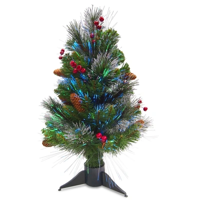 National Tree Company National Tree 20" Fiber Optic Crestwood Spruce Tree In Green