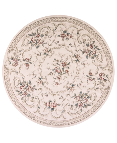 Kas Avalon Aubusson 7'10" Round Area Rug In Ivory