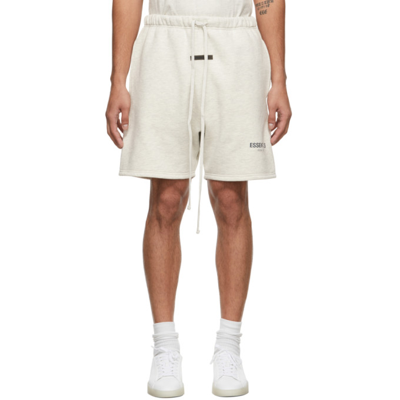 Essentials Off-white Fleece Shorts In Oatmeal