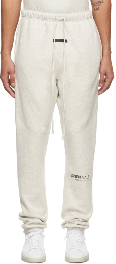 Essentials Logo-detail Cotton Track Pants In Neutral