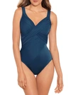 Miraclesuit Rock Solid Revele Twist-front Allover Slimming Underwire One-piece Swimsuit Women's Swimsuit In Nova