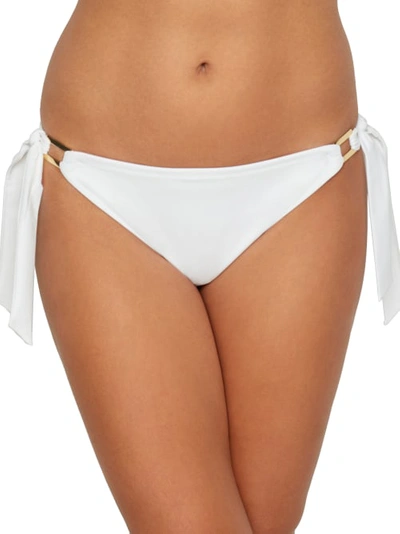 Miss Mandalay Boudoir Beach Side Tie Bikini Bottom In Ice White