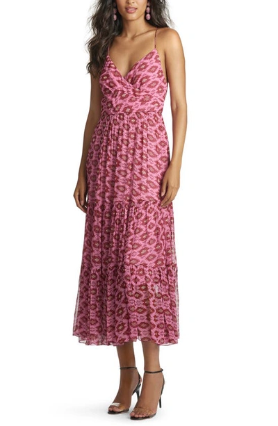 Sachin & Babi Dalia Aztec-print Dress In Aztec Motifs Pink Burgundy 0ecru