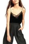 BA&SH VEIRA VELVET & LACE CAMISOLE