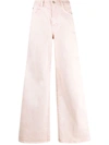 Stella Mccartney Flare Leg Organic Cotton Jeans In Pink