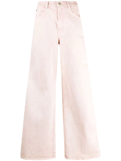 Stella Mccartney Flare Leg Organic Cotton Jeans In Pink
