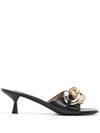 Stella Mccartney Black 55mm Chain-link Sandals In Black