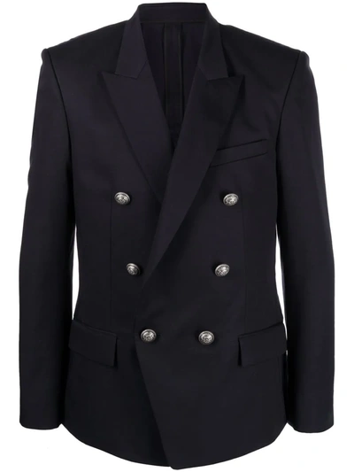 Balmain Blue Double-breasted Fitted Blazer