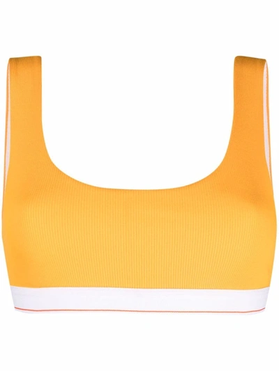 Calvin Klein Underwear Orange Ribbed Bralette In Yellow