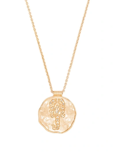 Maje Astro Zodiac Medal Scorpio Necklace In Gold