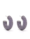 Amina Muaddi Cameron Small Crystal Hoop Earrings In Lilac,crystal