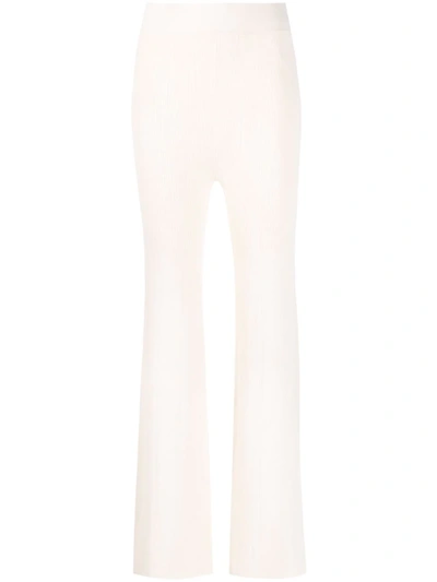 Remain Birger Christensen Fine-ribbed Flared Trousers In White