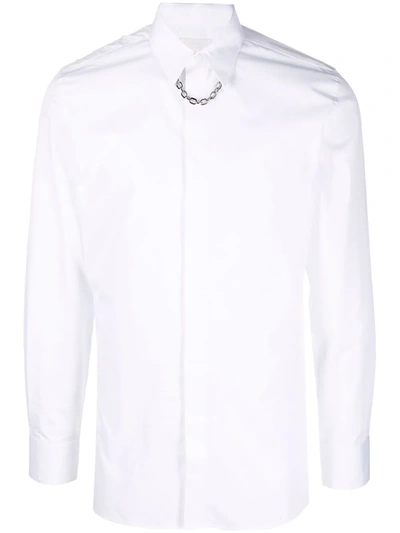 Givenchy Chain-embellished Cotton-poplin Shirt In White
