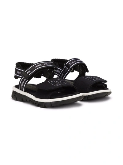 DOLCE & GABBANA DG-LOGO TOUCH-STRAP SANDALS