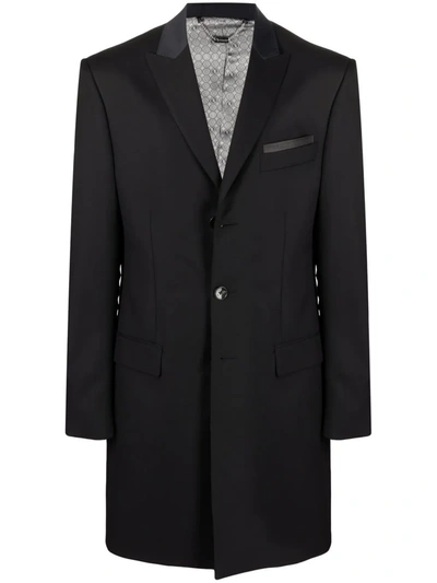 Billionaire Tailored-fit Single-breasted Coat In Black