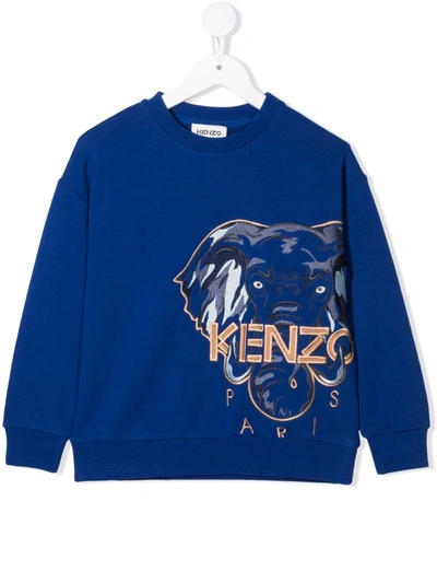 Kenzo Kids' Boys Blue Elephant Sweatshirt