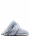 UGG SCUFF SUEDE SHEARLING MULES