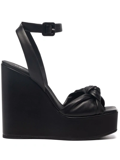 Giuseppe Zanotti 130mm Platform Leather Sandals In Black