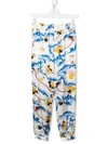 Emilio Pucci Junior Graphic-print Straight-leg Trousers In White