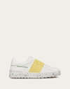 Valentino Rockstud Bicolor Laceless Low-top Sneakers In White/lemon Cream