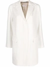 Alberto Biani Buttoned Up Wool Coat In White