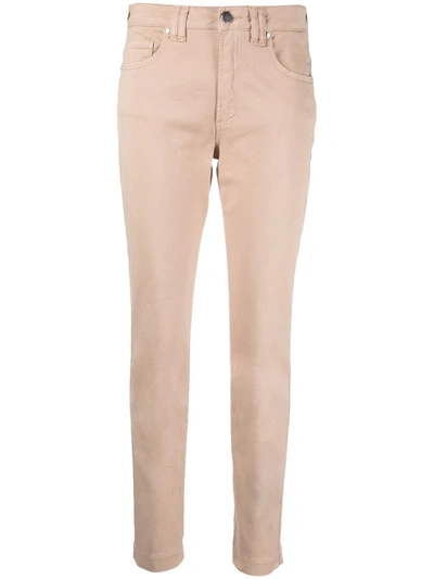 D-exterior Slim-cut Straight-leg Trousers In Braun