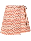 Faithfull The Brand Eridani Layered Printed Linen Shorts In Orange