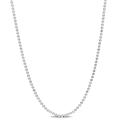 Amour 1.5 Mm Ball Chain Necklace In Sterling Silver In White