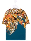Dolce & Gabbana Abstract-print Cotton T-shirt In Blue