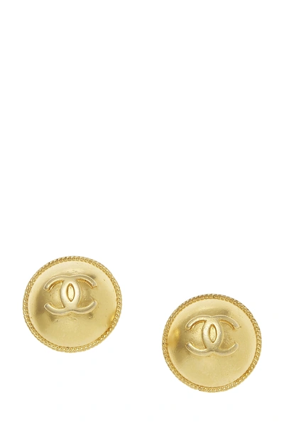 Pre-owned Chanel Gold 'cc' Round Earrings Small