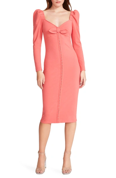 black cut out bodycon mini dress Coral Button Through Ribbed Bodycon Dress | Ribbed Bodycon Dress main image 1