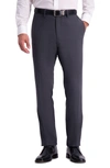 Kenneth Cole Reaction Shadow Check Slim Fit Dress Pants In Charcoal