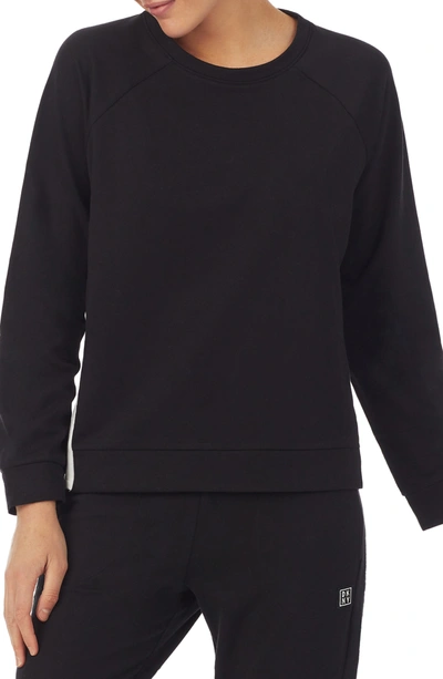 Dkny Long Sleeve Logo Pajama Top In Black