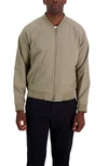 Haggar Stretch Gabardine Bomber Jacket In Tan