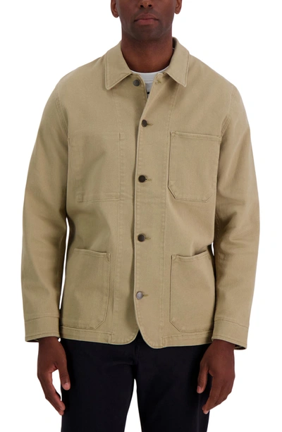 Haggar Heavy Twill Shirt Jacket In Khaki