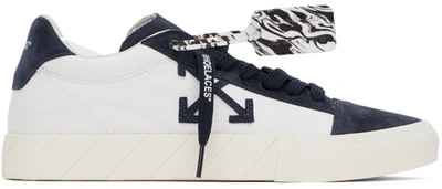 Off-white Low Vulcanized Canvas And Suede Sneakers In Blue