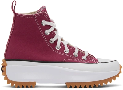 Converse Pink Run Star Hike High Sneakers In Grey