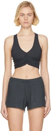 Alo Yoga Grey Wild Thing Sport Bra In Black