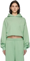 Attico Maeve Interlock Cotton Jersey Hoodie In 277 Sage Green