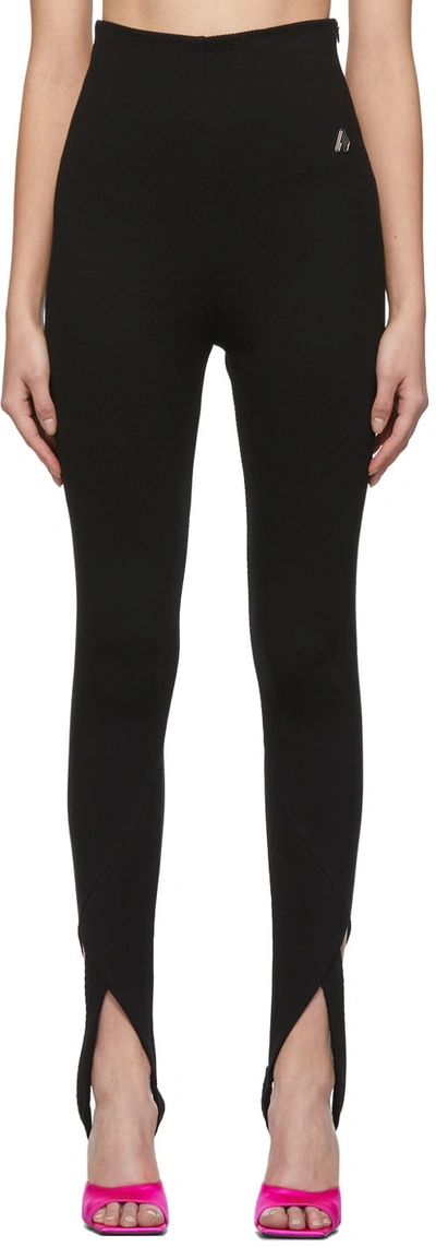 Attico Jamie High-waisted Stirrup Trousers In Black