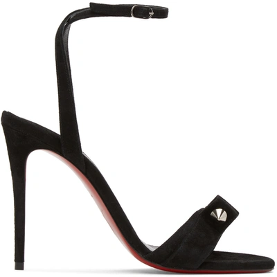 Christian Louboutin Umberta Suede Spike Red Sole Sandals In Black