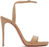 Christian Louboutin Loubi Queen Red Sole Ankle-wrap Sandals In Pk1a Nude