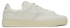 Tom Ford Leather Warwick Sneakers Rubber Sole Perforated Detailing In Brr White