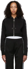 GIVENCHY BLACK CHITO EDITION 4G TAG CROPPED ZIP HOODIE