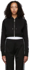Givenchy Black Chito Edition 4g Tag Cropped Zip Hoodie In 001 Black