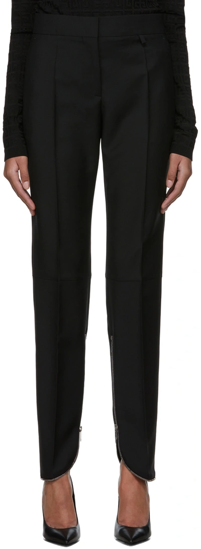 Givenchy Zip-detail High-waisted Trousers In Black