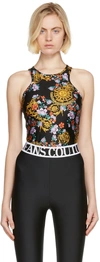 Versace Jeans Couture Garland Print Lycra Sleeveless Bodysuit In Eg53 Multi