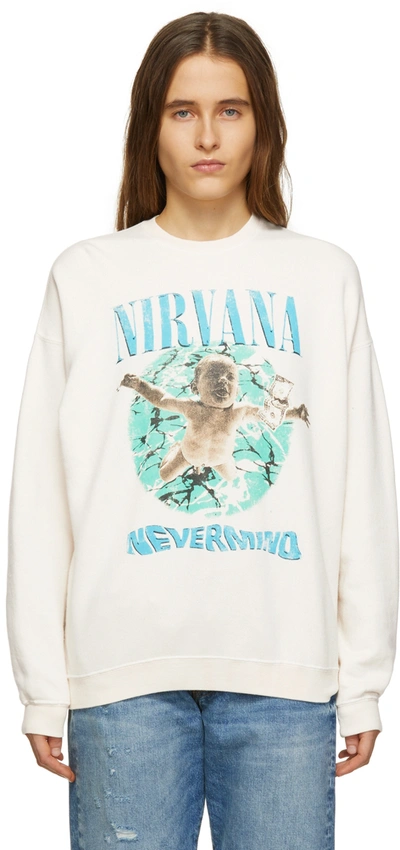 R13 Nirvana Graphic Sweatshirt In Neutrals