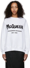 Alexander Mcqueen Printed Cotton-jersey Sweatshirt In White/black